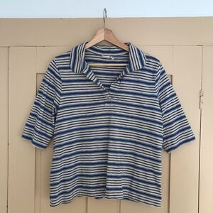 TOAST cotton striped polo tee